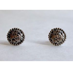 Filigree Sterling Silver Stud Earrings Handcrafted